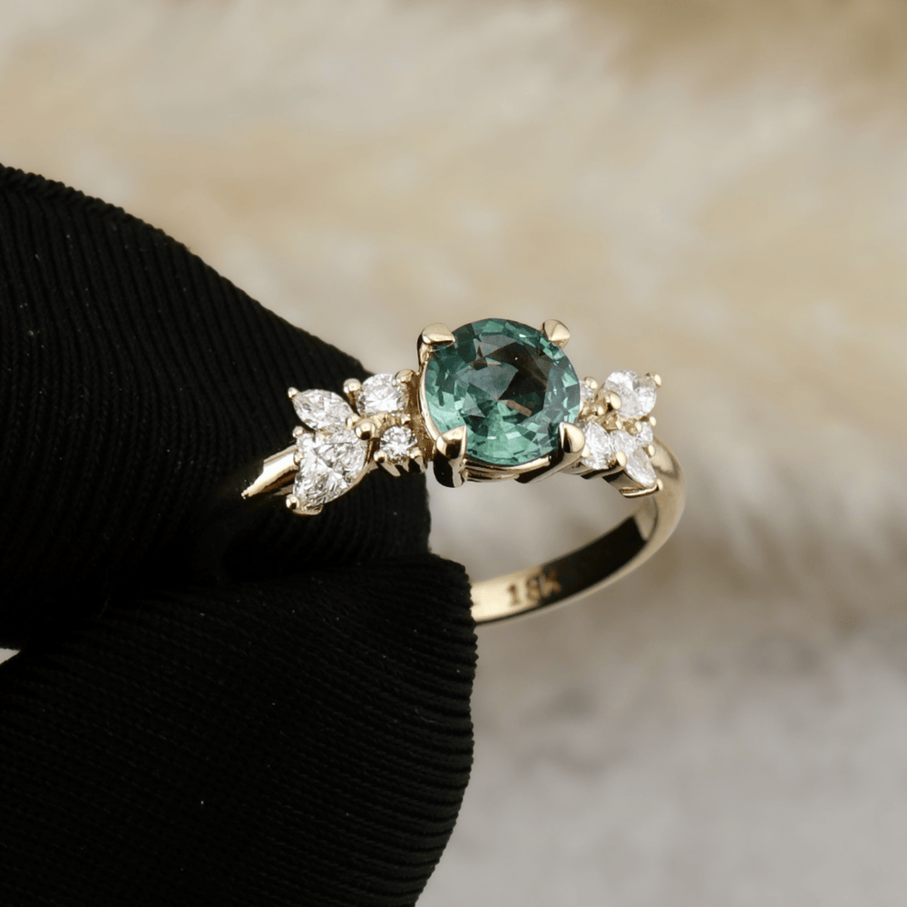 Mathieu Blanchard Bagues Bague Fancy Saphir Bleu - Vert du Montana