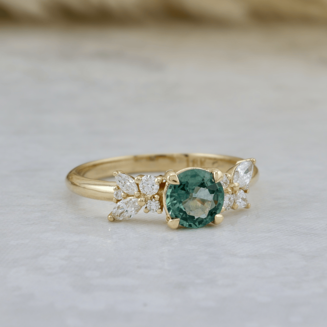 Mathieu Blanchard Bagues Bague Fancy Saphir Bleu - Vert du Montana