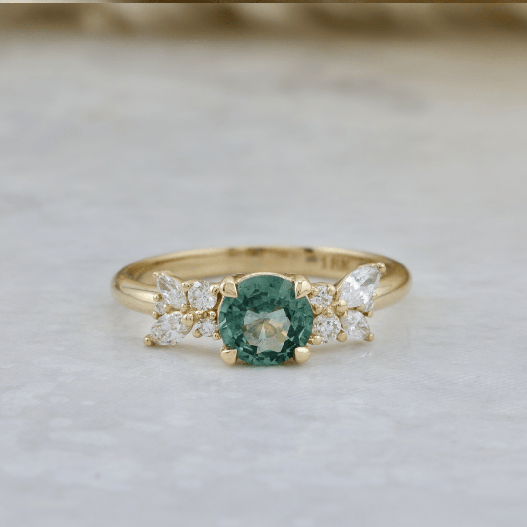 Bague Fancy Saphir Bleu Vert du Montana Mathieu Blanchard Bagues Bague Fancy Saphir Teal du Montana - Sur mesure | Mathieu Blanchard Mathieu Blanchard Joaillerie