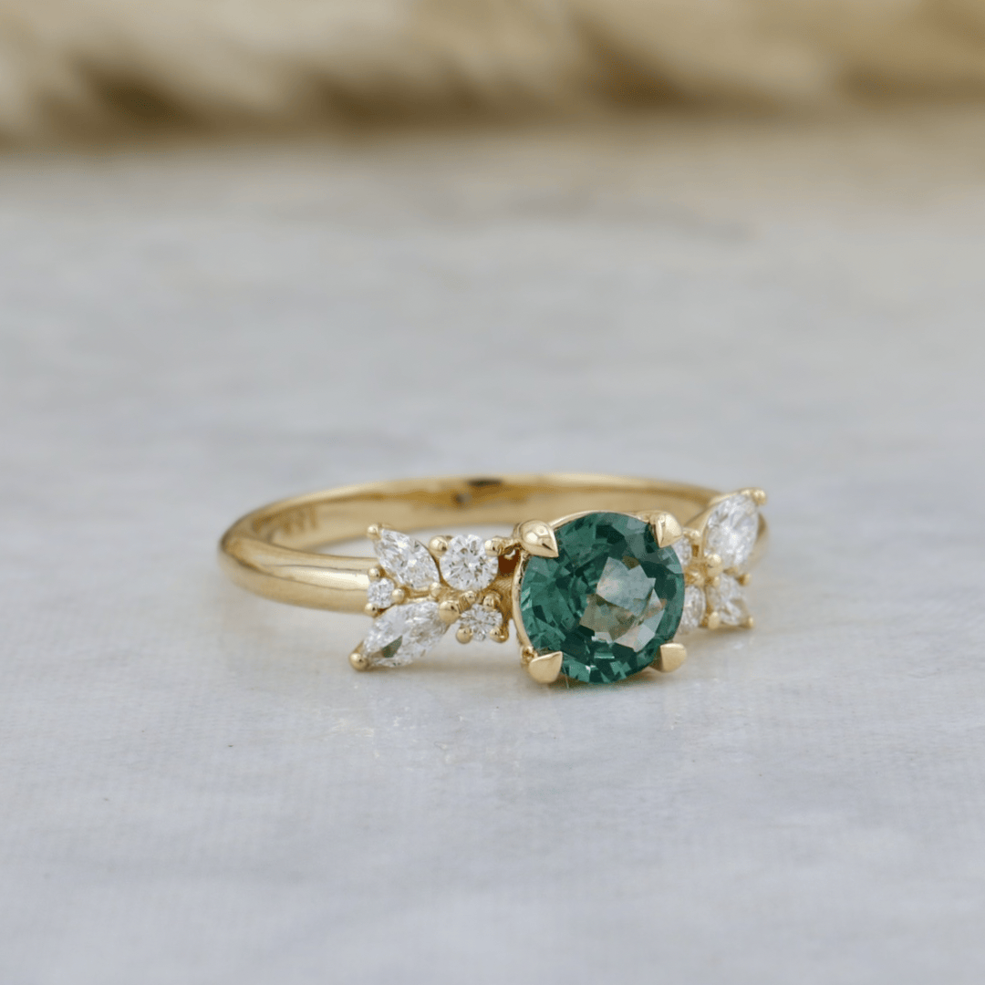 Bague Fancy Saphir Bleu Vert du Montana Mathieu Blanchard Bagues Bague Fancy Saphir Teal du Montana - Sur mesure | Mathieu Blanchard Mathieu Blanchard Joaillerie