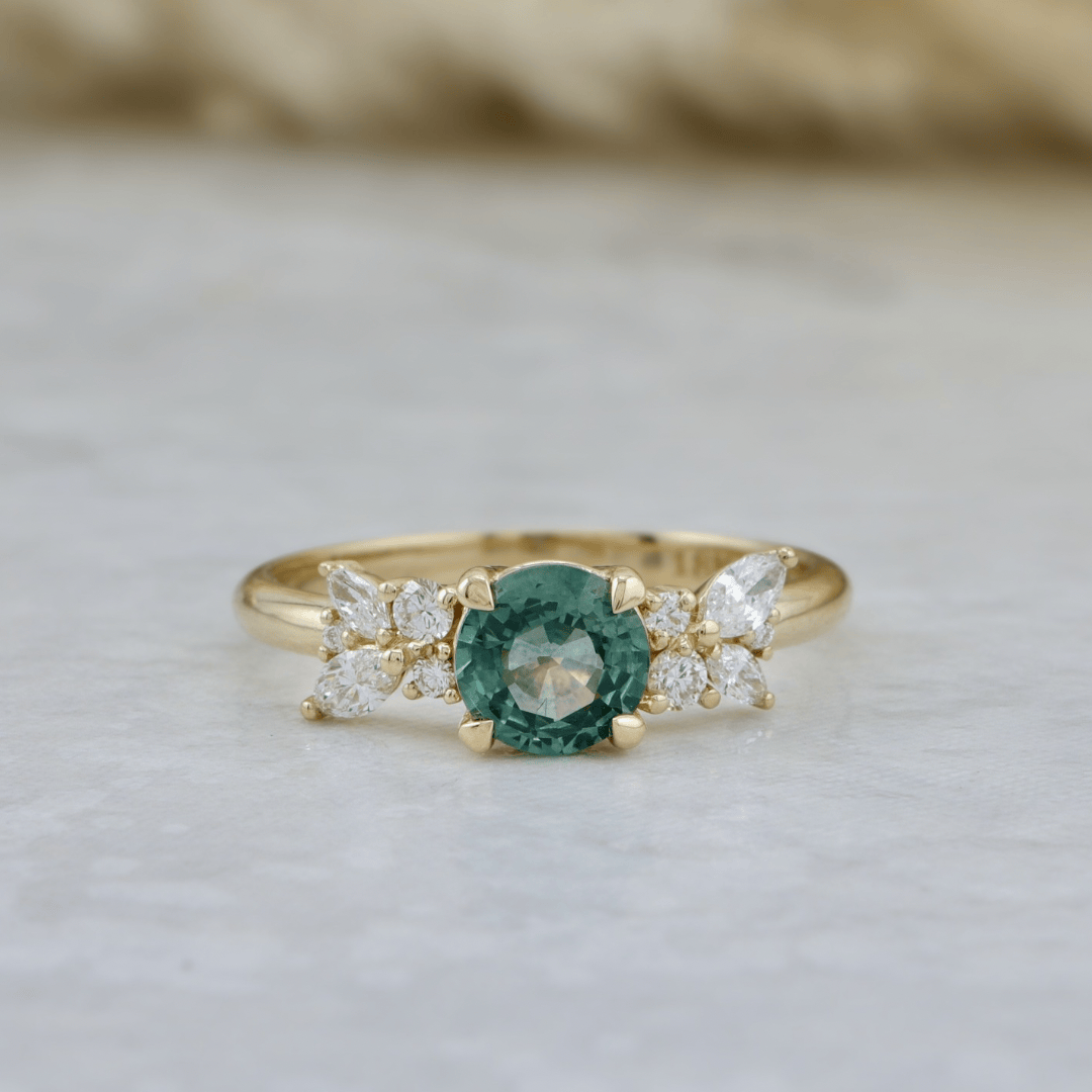 Bague Fancy Saphir Bleu Vert du Montana Mathieu Blanchard Bagues Bague Fancy Saphir Teal du Montana - Sur mesure | Mathieu Blanchard Mathieu Blanchard Joaillerie