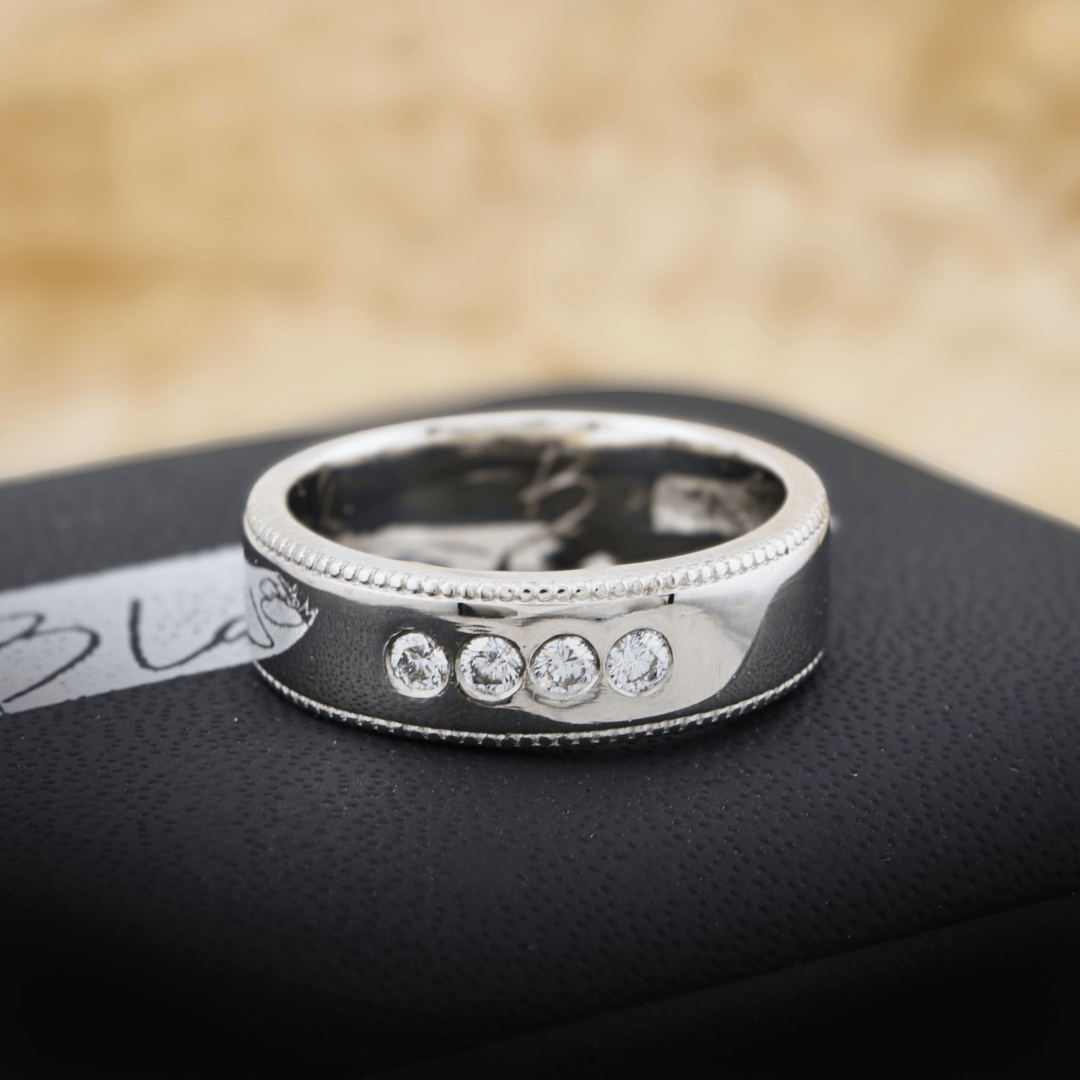 Mathieu Blanchard Bagues Bague Jonc Milgrain et Diamants