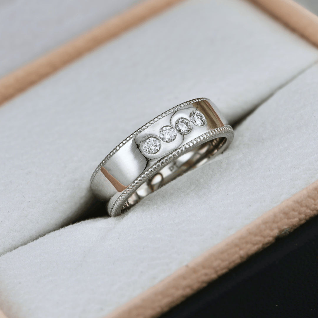 Mathieu Blanchard Bagues Bague Jonc Milgrain et Diamants