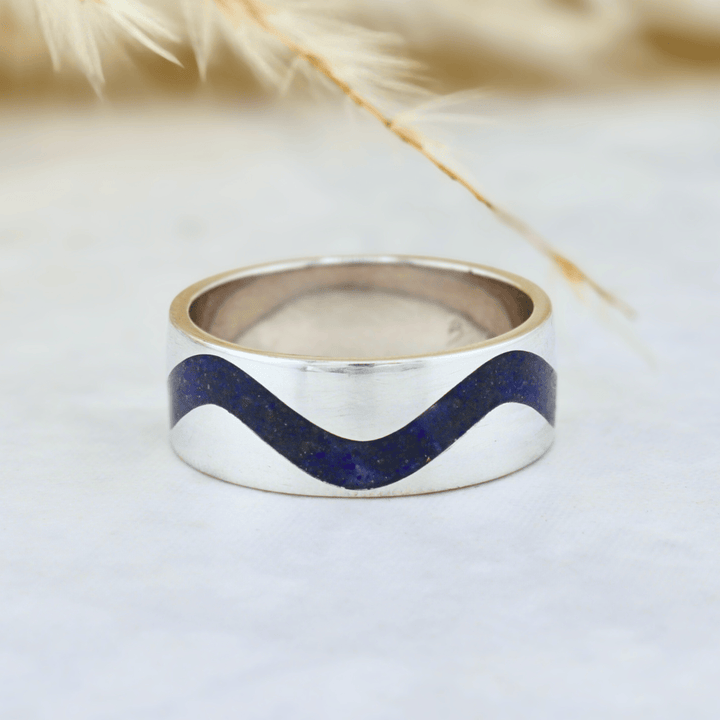 Bague jonc Vague Mathieu Blanchard Jonc Vague en Lapis Lazuli | Mathieu Blanchard Mathieu Blanchard Joaillerie