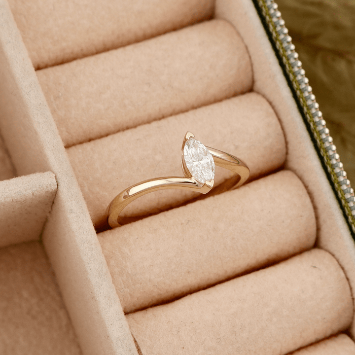 Bague Marquise et diamant 0,3 ct Mathieu Blanchard Bagues Bague Marquise en or 14K et diamant marquise 0,3ct | Mathieu Blanchard Mathieu Blanchard Joaillerie