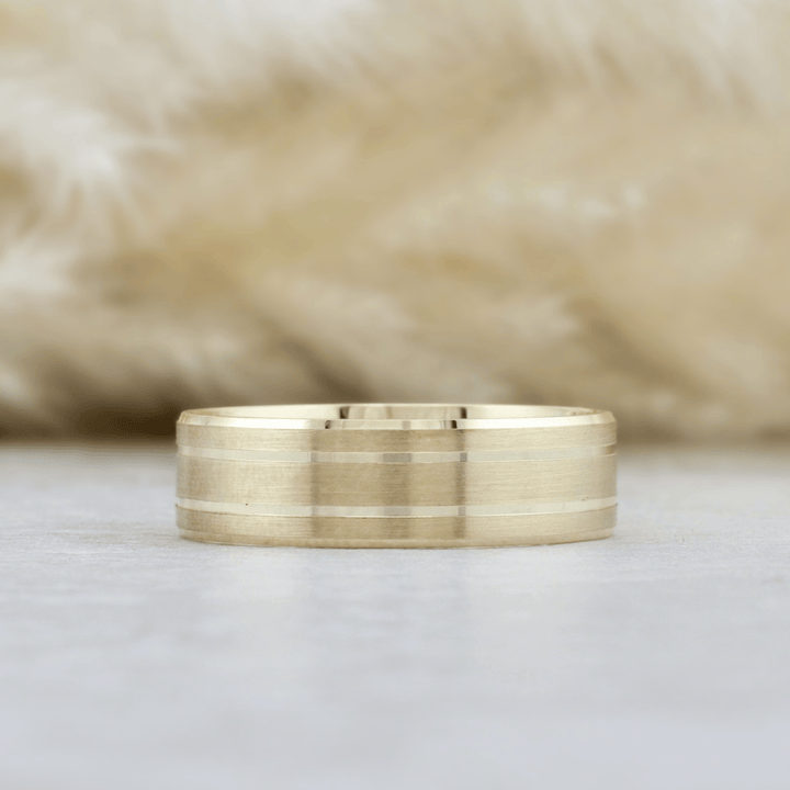 Bague Mathieu Blanchard Bagues Jonc 6mm en or jaune 10K satiné | Bagues de Fiançailles Homme Mathieu Blanchard Joaillerie