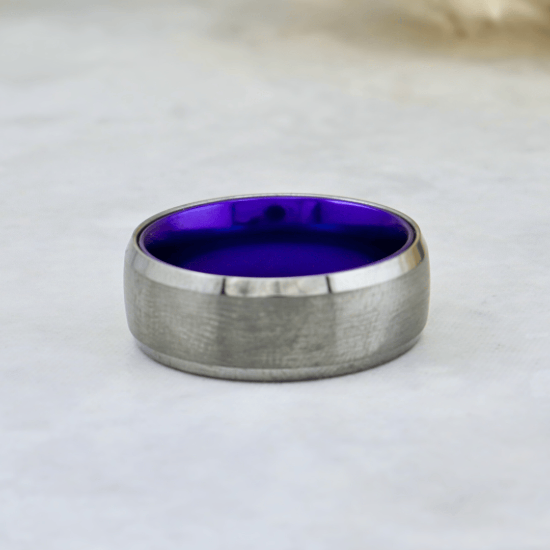 Roadtripmadewood Bagues Bague Mauve Électrique en tungstène