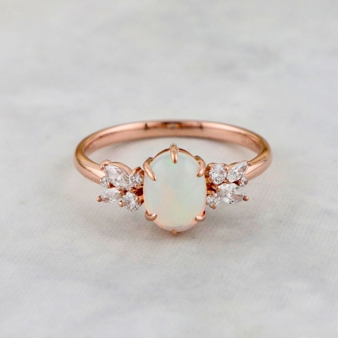 Bague Opale Mathieu Blanchard Bague sur mesure avec péridots et diamants | Mathieu Blanchard Mathieu Blanchard Joaillerie