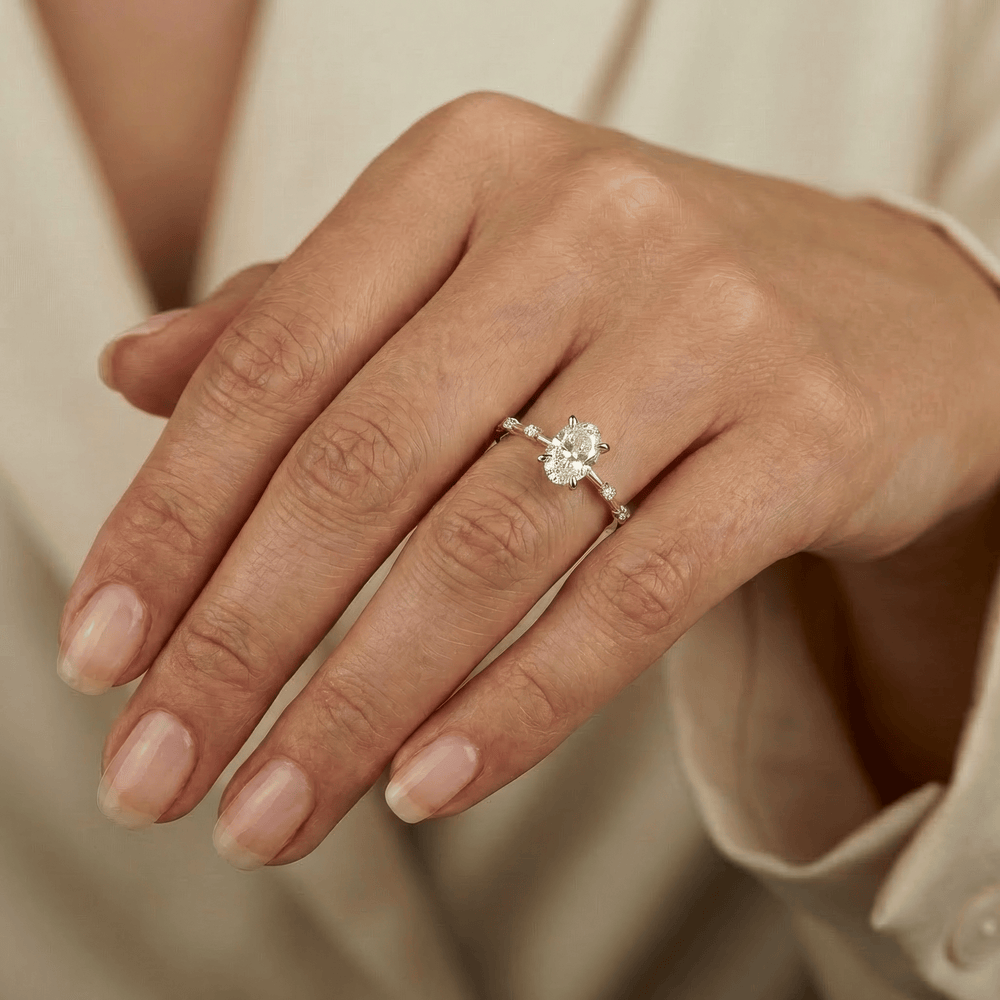 Mathieu Blanchard Bagues Bague Oval or 14K -18K ou platine et diamant 1ct