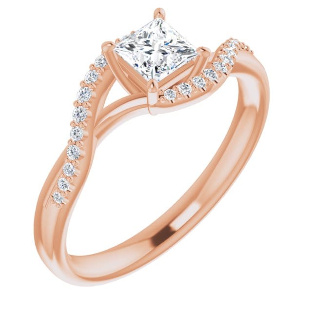 - Bagues Grandeur 6 / Rosé / Or 14K Bague Princesse en or 14K et diamants