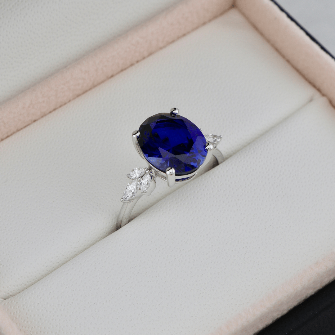 Bague Promise, diamants et saphir Mathieu Blanchard Bagues Bague diamants et saphir 5ct de laboratoire | Mathieu Blanchard Mathieu Blanchard Joaillerie