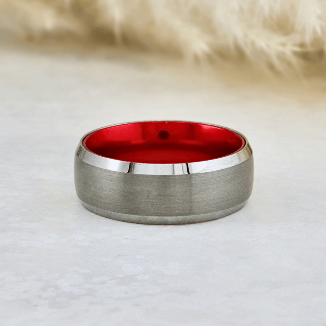 Roadtripmadewood Bagues Bague Rouge Électrique en tungstène