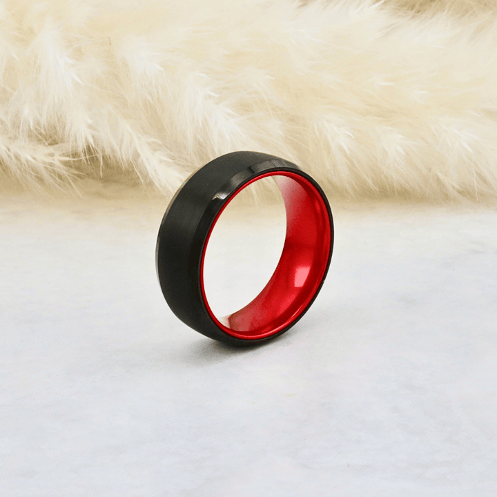 Roadtripmadewood Bagues Bague Rouge Électrique en tungstène