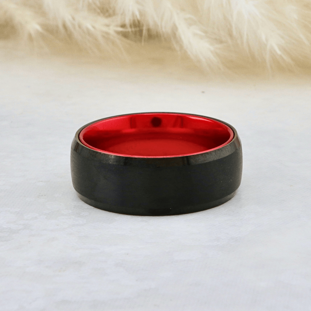 Roadtripmadewood Bagues Bague Rouge Électrique en tungstène