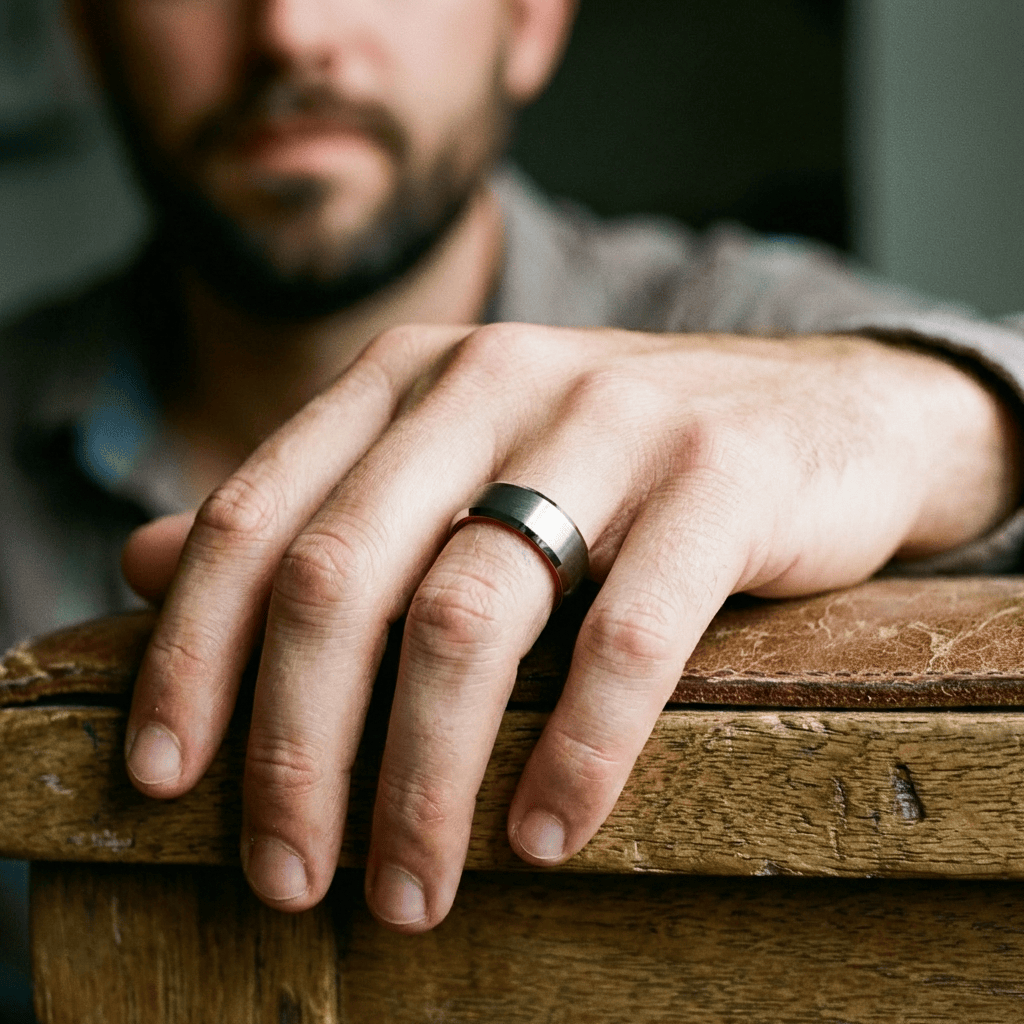 Bague Rouge Électrique en tungstène Roadtripmadewood Bagues Bague Rouge Électrique en tungstène | Mathieu Blanchard® Mathieu Blanchard Joaillerie