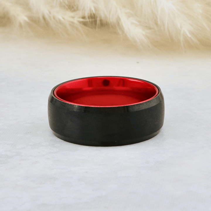 Bague Rouge Électrique en tungstène Roadtripmadewood Bagues Bague Rouge Électrique &amp; Noire en tungstène | Mathieu Blanchard® Mathieu Blanchard Joaillerie