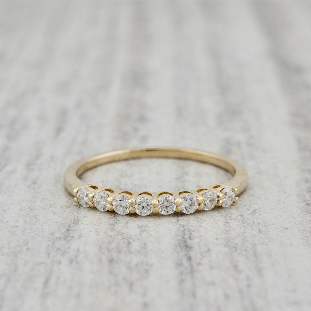 Mathieu Blanchard Bagues Bague semi-éternité à 8 moissanites en or jaune ou blanc 10K