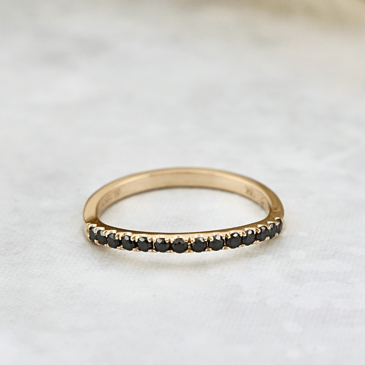 Bague Semi-éternité courbe et diamants noirs Mathieu Blanchard Bagues Bague de contour en or 14K - 18K ou platine et diamants noirs | Mathieu Blanchard Joaillerie Mathieu Blanchard Joaillerie