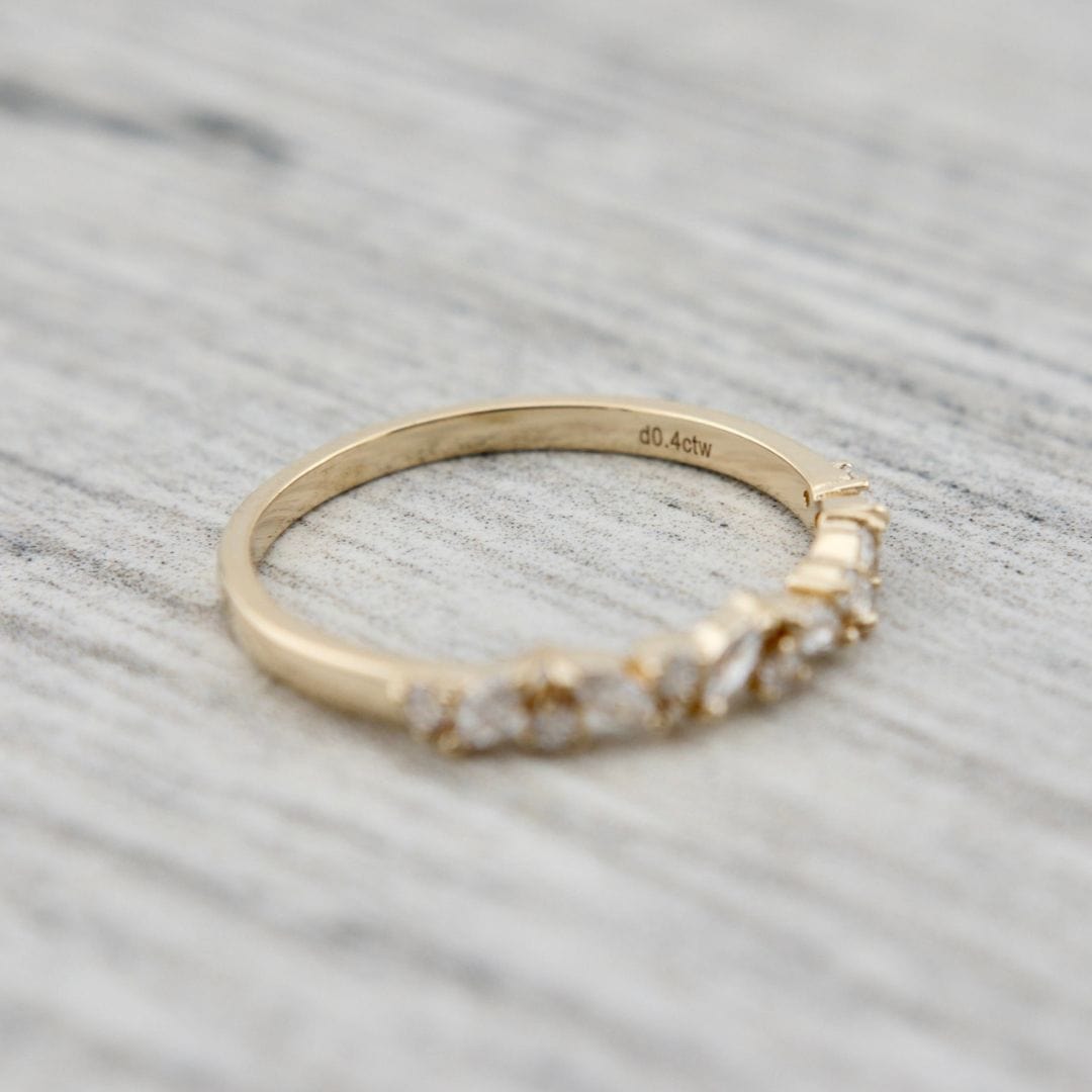 Mathieu Blanchard Bagues Bague semi-éternité Marquise en or 14K et diamants