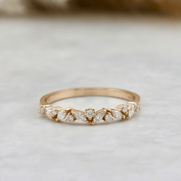 Mathieu Blanchard Bagues Bague semi-éternité Marquise en or 14K et diamants