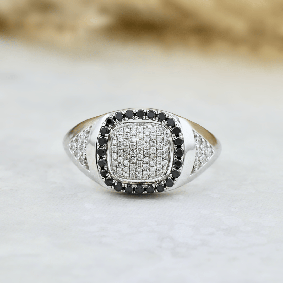 Mathieu Blanchard Bagues Bague Signet Diamants Noirs