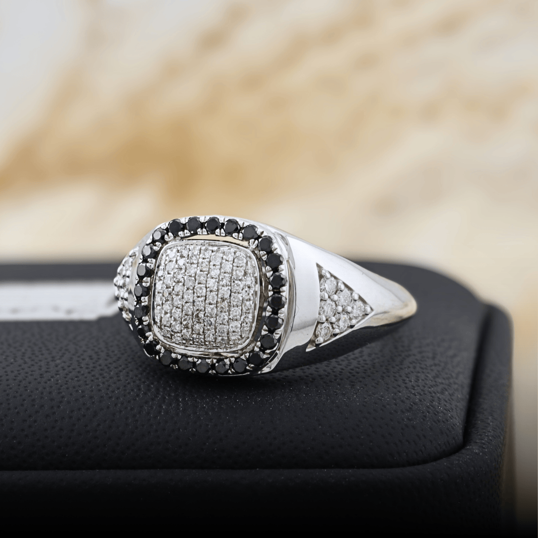 Mathieu Blanchard Bagues Bague Signet Diamants Noirs