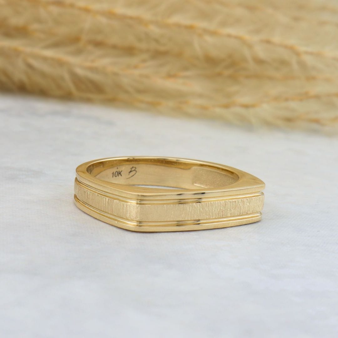 Mathieu Blanchard Bagues Bague Signet texturé