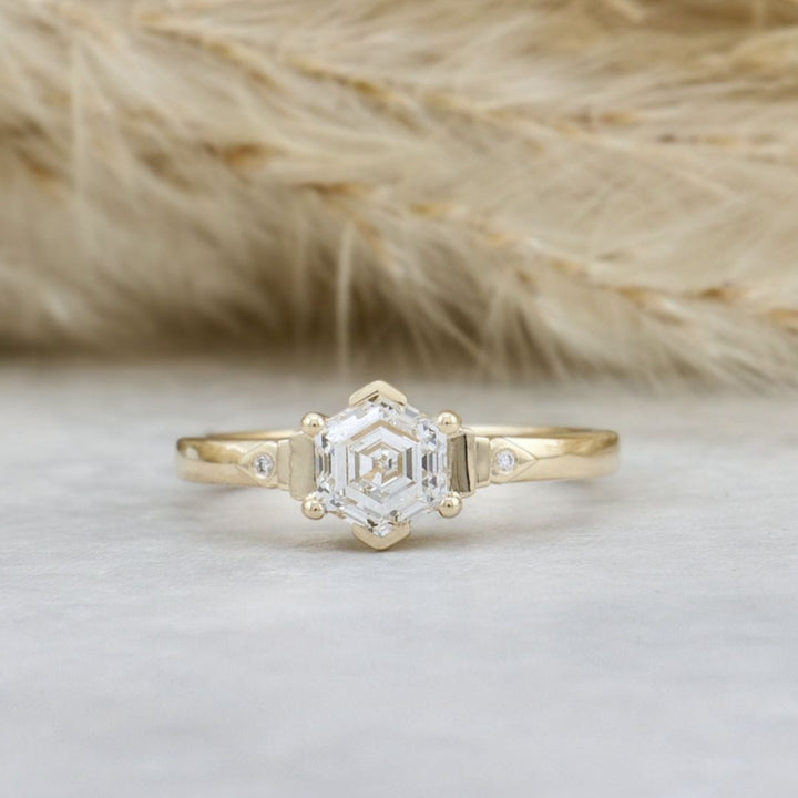 Mathieu Blanchard Bagues Bague Solitaire Diamant Hexagone 1 ct