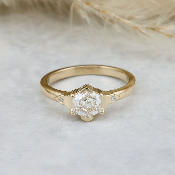 Mathieu Blanchard Bagues Bague Solitaire Diamant Hexagone 1 ct