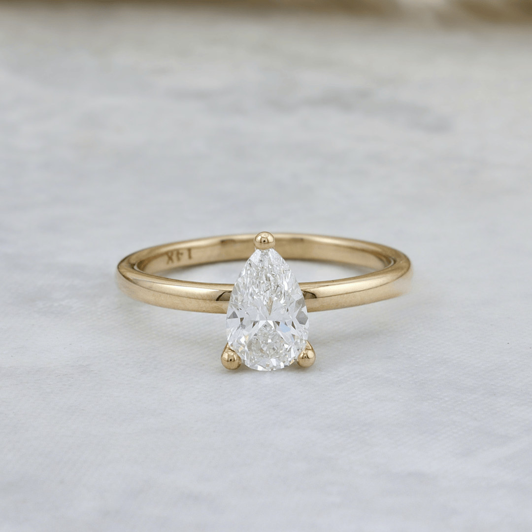 Bague solitaire Diamant Poire Mathieu Blanchard Bagues Bague Solitaire en or 14K - 18K et diamant poire 0,5ct | Mathieu Blanchard Mathieu Blanchard Joaillerie