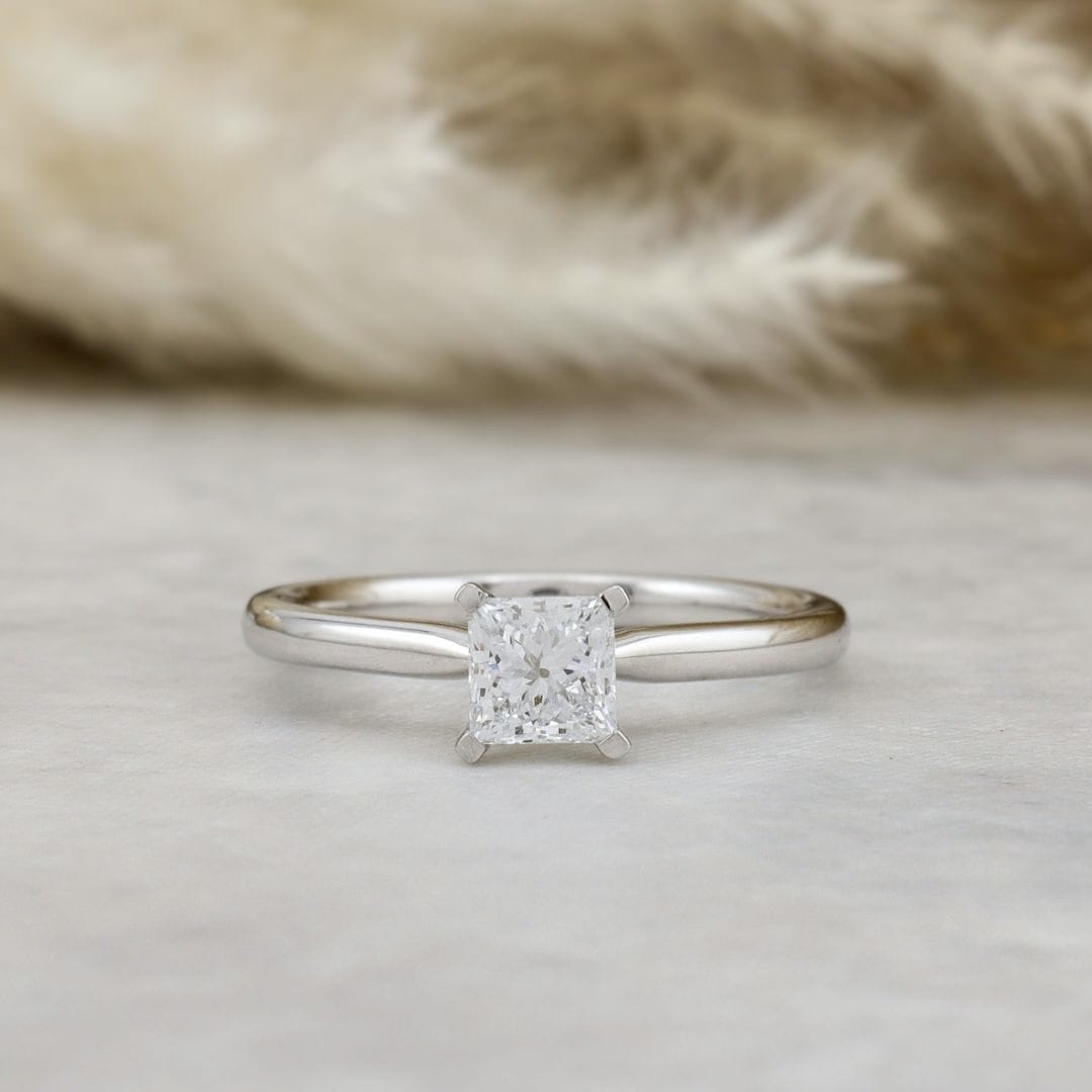 Mathieu Blanchard Bagues Bague solitaire diamant princesse 0,5 ct