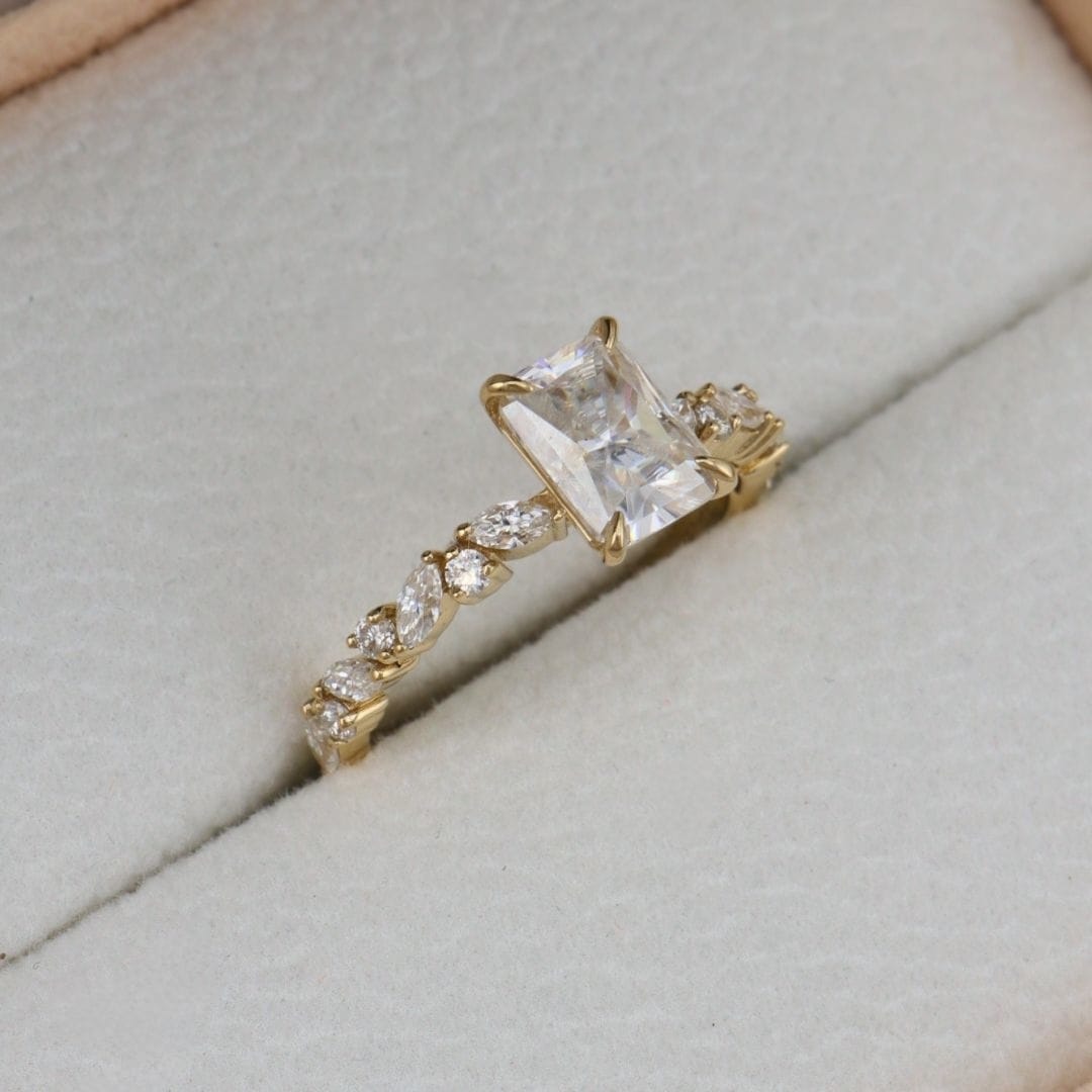 Mathieu Blanchard Bagues Bague solitaire - Diamant Radiant &amp; Marquise