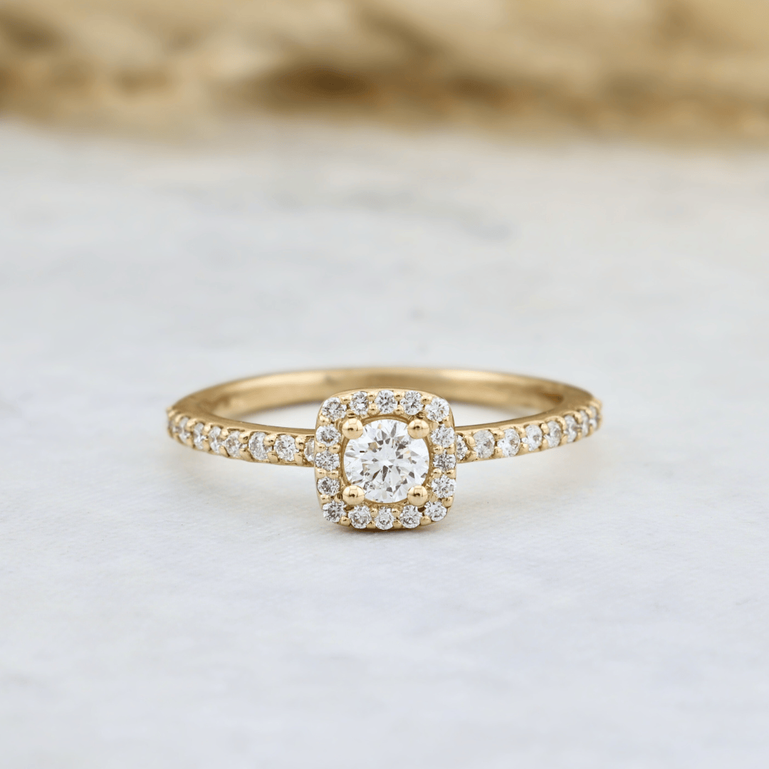 Mathieu Blanchard Bagues Bague solitaire Halo diamants 0.45 ctw