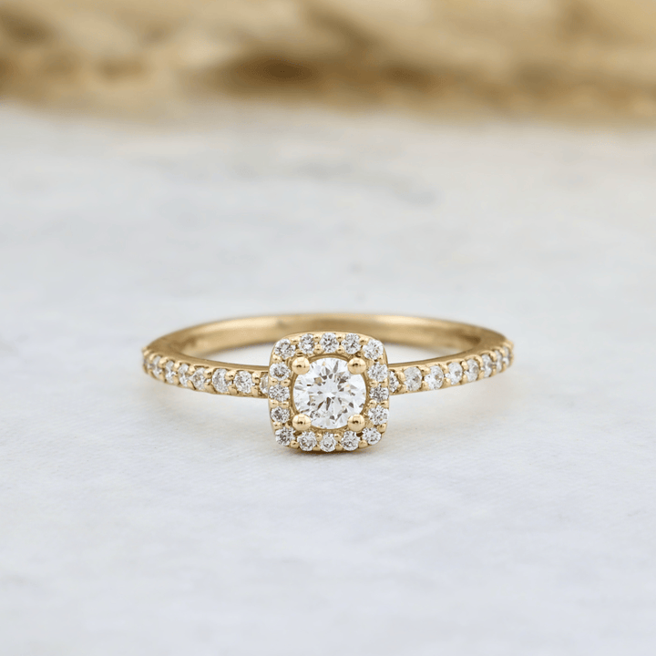 Mathieu Blanchard Bagues Bague solitaire Halo diamants 0.45 ctw