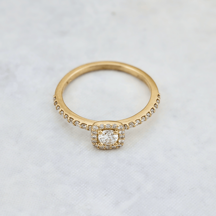 Bague solitaire Halo diamants 0.45 ctw Mathieu Blanchard Bagues Bague solitaire Halo diamants 0.45 ctw | Mathieu Blanchard Joaillerie Mathieu Blanchard Joaillerie