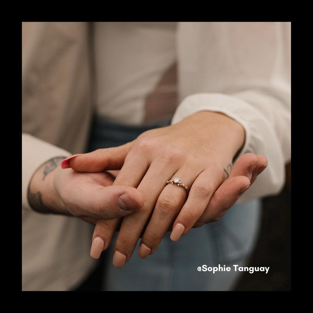 Mathieu Blanchard Bagues Bague solitaire Nuage en or 10K et moissanites