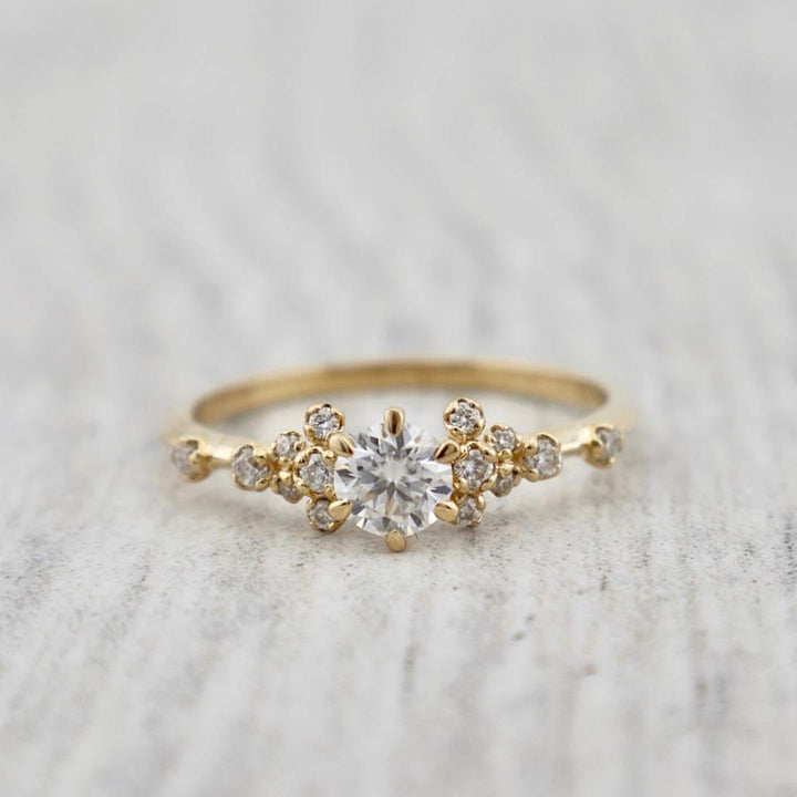 Mathieu Blanchard Bagues Bague solitaire Nuage en or 10K et moissanites