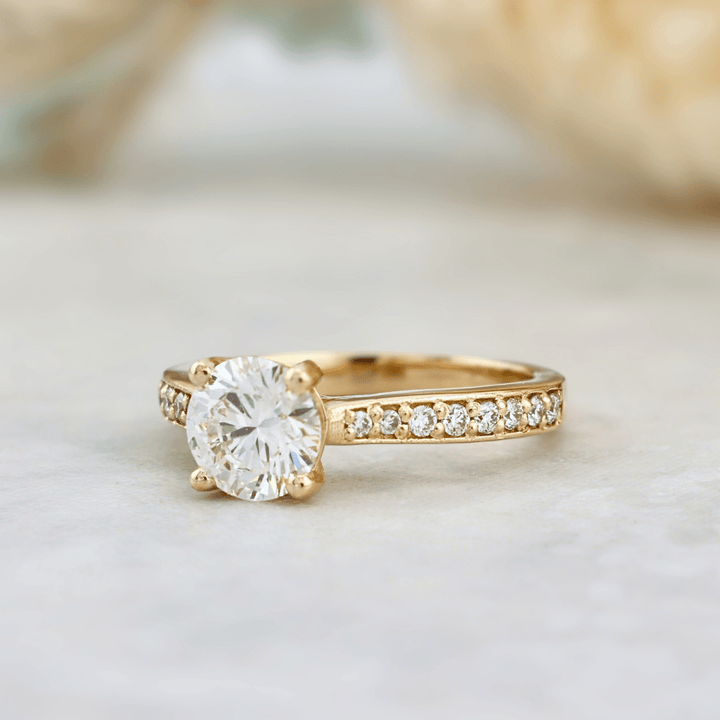 Bague solitaire Pavé et diamant 1 ct Mathieu Blanchard Bagues Bague de fiançailles solitaire pavée - 1ct | Mathieu Blanchard Mathieu Blanchard Joaillerie