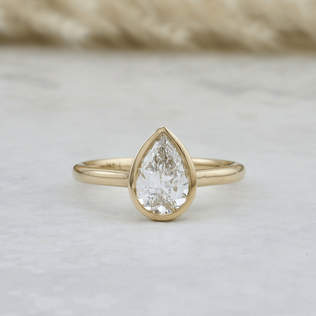 Mathieu Blanchard Bagues Bague solitaire Poire diamants 1 ct