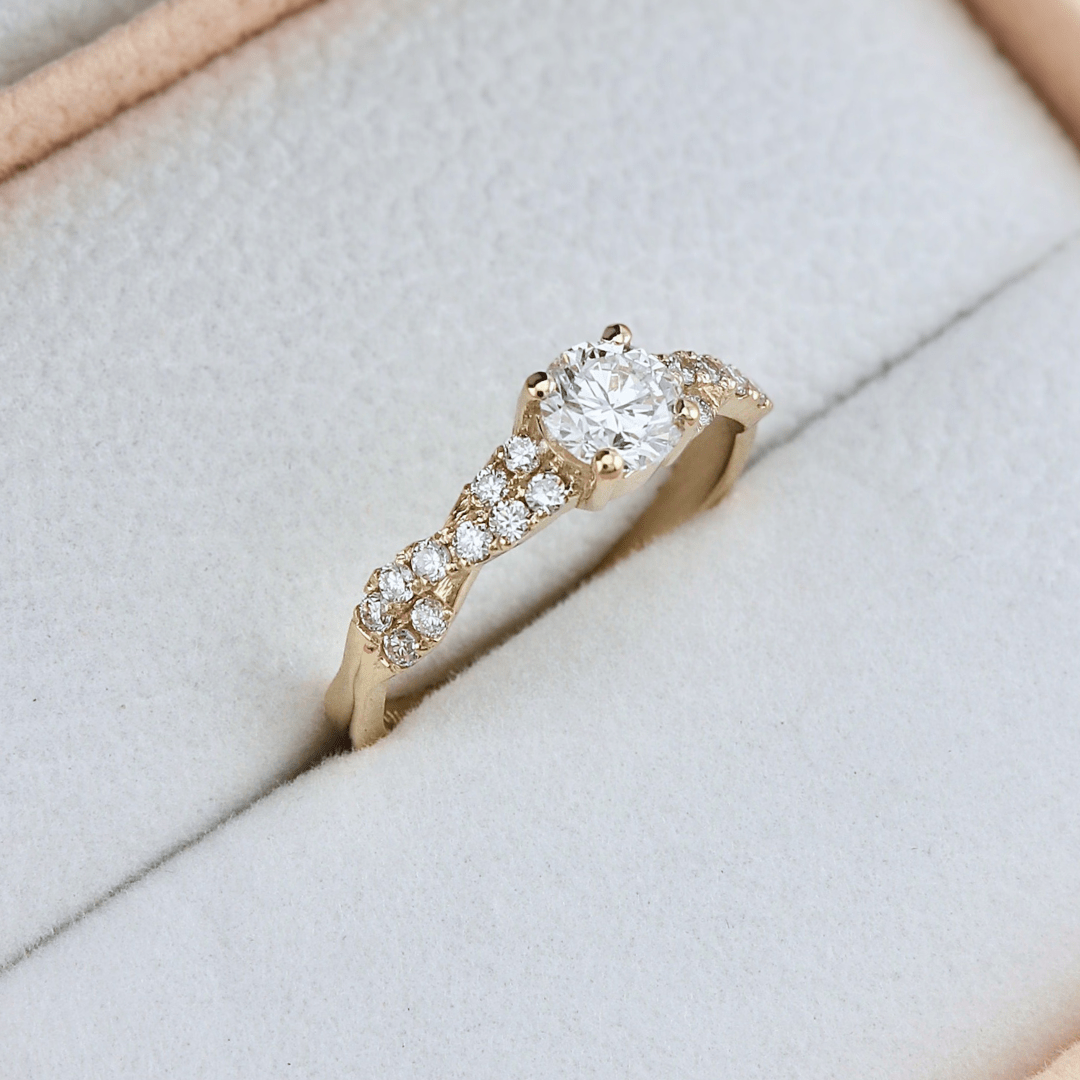 Bague solitaire Torsade et diamant 0,5 ct Mathieu Blanchard Bagues Bague de fiançailles Torsade en diamants | Mathieu Blanchard Mathieu Blanchard Joaillerie