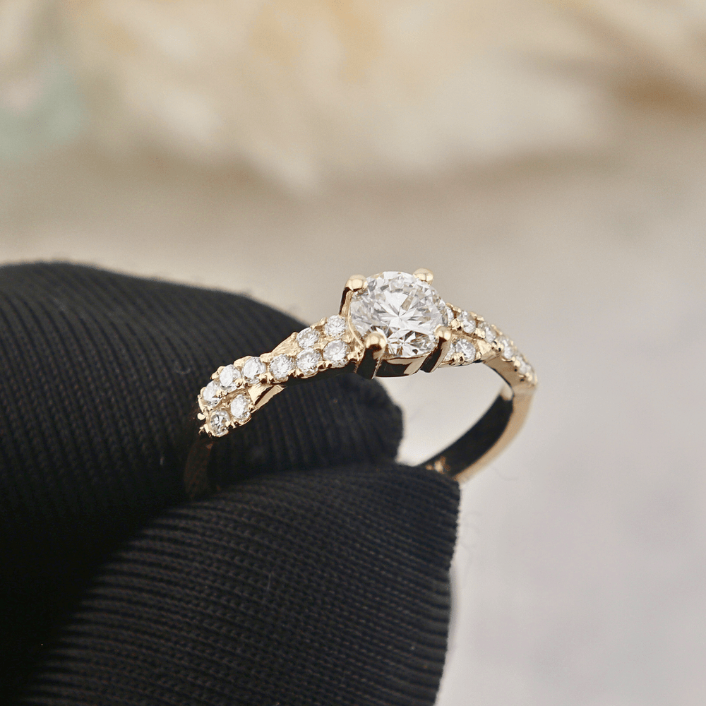 Bague solitaire Torsade et diamant 0,5 ct Mathieu Blanchard Bagues Bague de fiançailles Torsade en diamants | Mathieu Blanchard Mathieu Blanchard Joaillerie