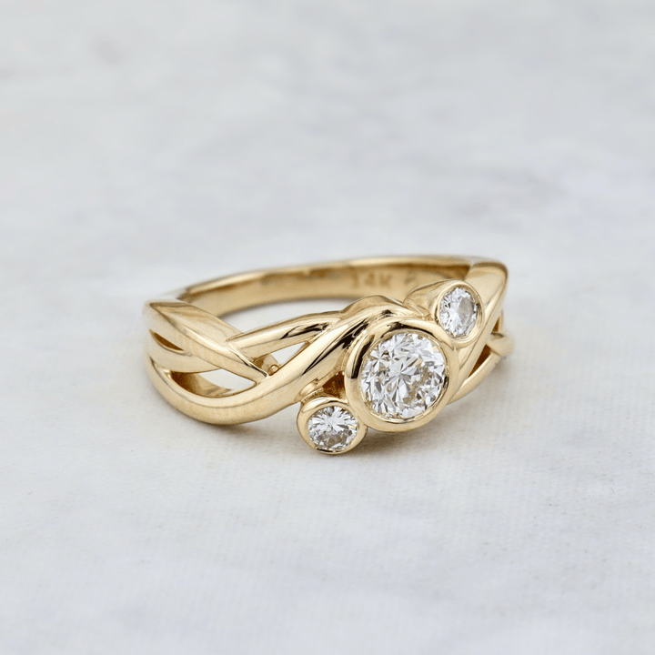 Mathieu Blanchard Bagues Bague Torsade en or 14K - 18K ou platine et diamants