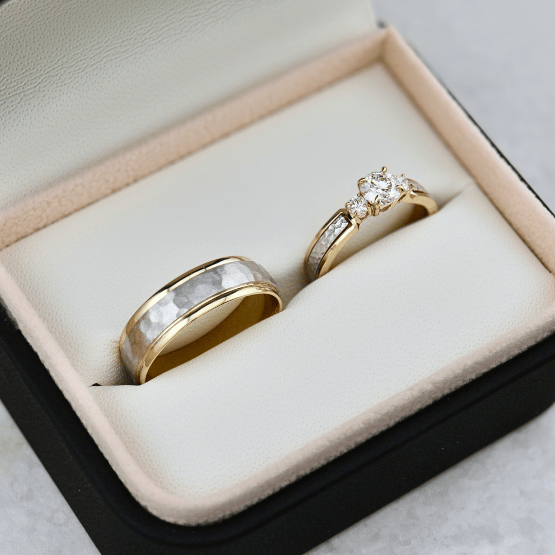 Mathieu Blanchard Bagues Bague Trilogie Martelée à diamants 0,81 CTW