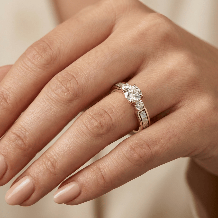 Mathieu Blanchard Bagues Bague Trilogie Martelée à diamants 0,81 CTW