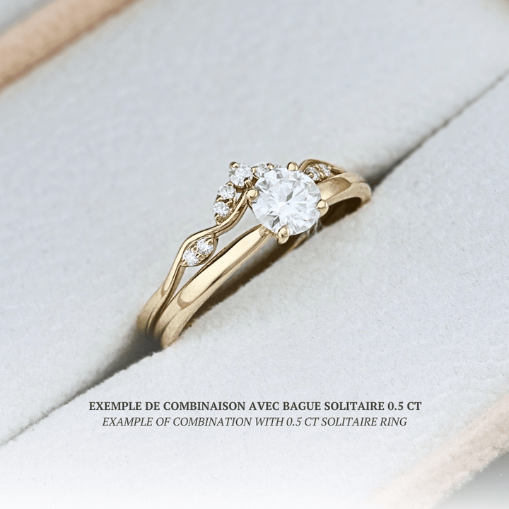 Bague Vague Moissanites Mathieu Blanchard Bague Vague en or 10K ou 925 et moissanites | Mathieu Blanchard Mathieu Blanchard Joaillerie