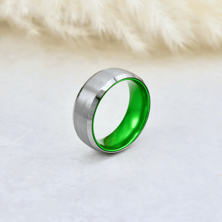 Roadtripmadewood Bagues Bague Vert Électrique en tungstène