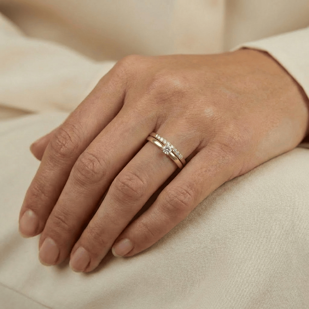 Mathieu Blanchard Bagues Bagues Ensemble d'alliances Classique en or 14K - 18K ou platine et diamants