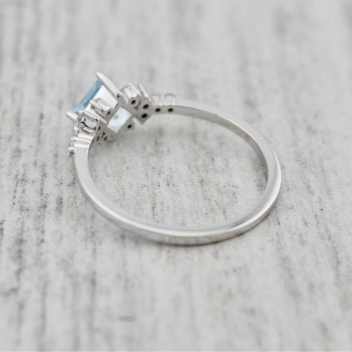 Mathieu Blanchard Bagues Bagues Princesse en or 14K, aigue-marine et diamants
