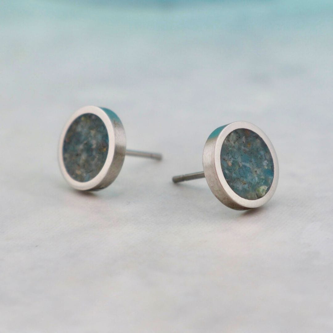 Boucles d’oreilles Apatite et en acier inoxydable Mathieu Blanchard Boucles d&