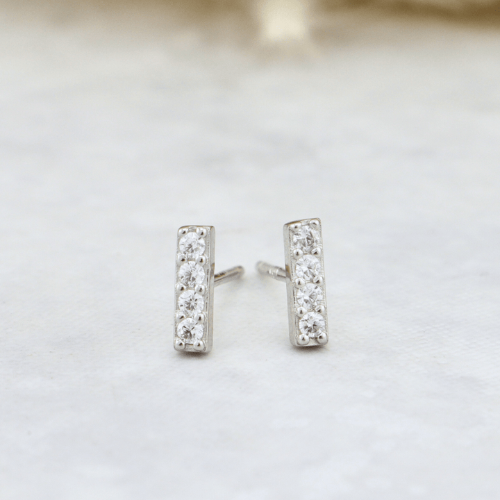 Sterling silver bar earrings